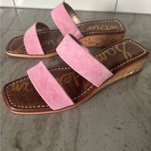 Sam Edelman Pink Suede Slide Sandals
